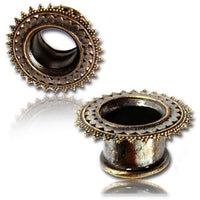 Cargar imagen en el visor de la galería, Brass Tunnel antique Finish Kreise Spitzen gold nickelfrei Plug Organic Messing Expander - chic-net.de
