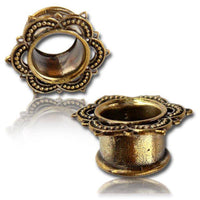 Cargar imagen en el visor de la galería, Brass Tunnel Lotus Blume antique Finish gold Plug - chic-net.de
