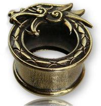 Cargar imagen en el visor de la galería, Brass Tunnel Midgard Viking Weltenschlange antik gold - chic-net.de
