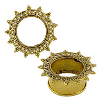 Cargar imagen en el visor de la galería, Brass Tunnel Seil Kreise Spitzen Punkte antik gold nickelfrei Plug Messing Expander Ohrschmuck - chic-net.de

