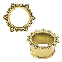 Load image into Gallery viewer, Brass Tunnel Spitzbögen drei Punkte antik gold nickelfrei Plug Messing Expander Schmuck - chic-net.de
