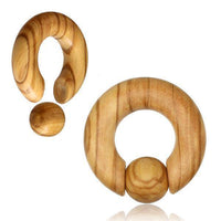 Cargar imagen en el visor de la galería, Captive Bead Klemmkugel Ring Olivenholz Piercing Dehner - chic-net.de
