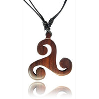 Cargar imagen en el visor de la galería, Celtic Viking braun Narra Holz Kette Triskele Halskette - chic-net.de
