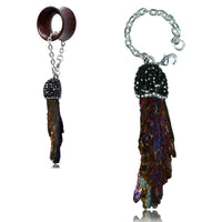 Cargar imagen en el visor de la galería, Charm Piercing Anhänger Ohrhänger für Flesh Tunnels gold Silber Messing Stein Karabiner - chic-net.de
