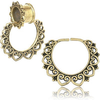 Cargar imagen en el visor de la galería, Charm Piercing Anhänger Ohrringe für Flesh Tunnels gold antik Messing Ohrhänger - chic-net.de
