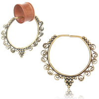 Cargar imagen en el visor de la galería, Charm Piercing Anhänger Ohrringe für Flesh Tunnels gold antik Messing Ohrhänger - chic-net.de
