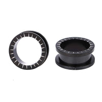 Cargar imagen en el visor de la galería, Chirurgenstahl Schraubplug Silberne Striche Plugrand Tunnel Plug Edelstahl dünn schwarz - chic-net.de
