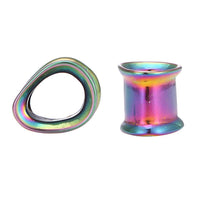 Load image into Gallery viewer, Chirurgenstahl Schraubplug Tunnel Triangle Regenbogen Farben konkav dreieckig - chic-net.de
