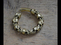 Cargar imagen en el visor de la galería, Clicker Piercing Ohrgewicht 4mm Skull Creole Messing 45g - chic-net.de
