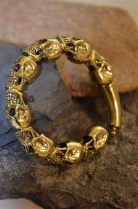 Cargar imagen en el visor de la galería, Clicker Piercing Ohrgewicht 4mm Skull Creole Messing 45g - chic-net.de
