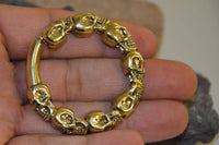 Cargar imagen en el visor de la galería, Clicker Piercing Ohrgewicht 4mm Skull Creole Messing 45g - chic-net.de
