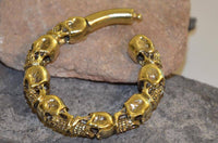 Cargar imagen en el visor de la galería, Clicker Piercing Ohrgewicht 4mm Skull Creole Messing 45g - chic-net.de
