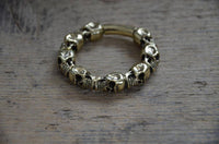 Cargar imagen en el visor de la galería, Clicker Piercing Ohrgewicht 4mm Skull Creole Messing 45g - chic-net.de
