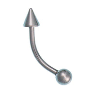 Cargar imagen en el visor de la galería, Curved Barbell Piercing mit Cone und Kugel silbern aus Edelstahl Banane Piercing - chic-net.de
