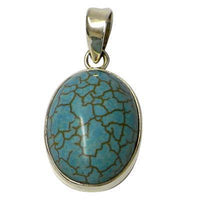 Cargar imagen en el visor de la galería, Damen Anhänger, Anhänger mit Howlith in 925 Sterling Silber eingefasst, ca.20 x 15 mm - chic-net.de
