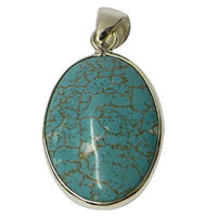 Cargar imagen en el visor de la galería, Damen Anhänger, Anhänger mit Howlith in 925 Sterling Silber eingefasst, ca.25 x 20 mm - chic-net.de
