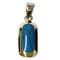 Load image into Gallery viewer, Damen Anhänger Türkis oval 925er Sterling Silber ca. 18 x 8  mm blau - chic-net.de
