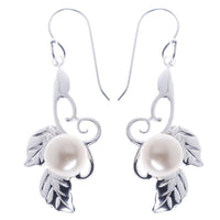 Cargar imagen en el visor de la galería, Damen Ohrringe blütenzweigförmig Silberohrringe 925 Sterling Silber Zuchtperle (1A Naturqualität) - chic-net.de
