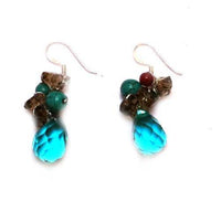 Load image into Gallery viewer, Damen Ohrringe Ohrhänger 925er Sterling Silber Kristall Perlen Steine türkis rot braun - chic-net.de
