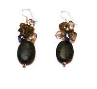 Load image into Gallery viewer, Damen Ohrringe Ohrhänger 925er Sterling Silber Ohrschmuck Perlen Steine grün weiß lila - chic-net.de
