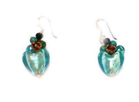 Load image into Gallery viewer, Damen Ohrringe Ohrhänger 925er Sterling Silber Perlen Steine türkis gold herz - chic-net.de
