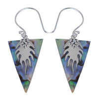 Cargar imagen en el visor de la galería, Damen Ohrringe/Ohrhänger aus Pauamuschel-Abalone, Perlmutt in 925 Sterling Silber eingefasst, ca. 17 x 23 mm - chic-net.de
