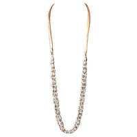 Load image into Gallery viewer, Damen Perlenkette gold weiß silber Perlen Brass Kette Baumwolle nickelfrei - chic-net.de
