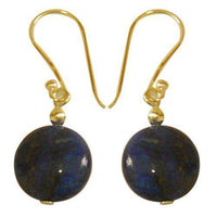 Cargar imagen en el visor de la galería, Damenohrringe mit blauem Lapis, rund, mit 925er Sterlingsilberbügel - chic-net.de
