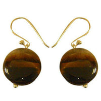 Load image into Gallery viewer, Damenohrringe mit schillerndem braunem Tigerauge, mit 925er Sterlingsilberbügel - chic-net.de
