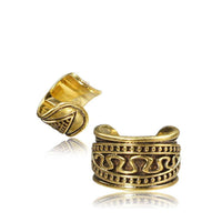 Load image into Gallery viewer, Ear cuffs Punkte Schlangenlinie schlicht Messing gold - chic-net.de
