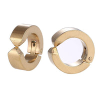Load image into Gallery viewer, Edelstahl Creolen Ohrring gold Farben schlicht  Klippverschluss - chic-net.de
