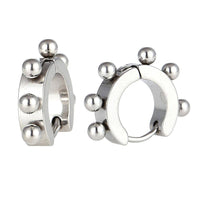 Load image into Gallery viewer, Edelstahl Creolen Ohrring silber Farben Kugeln Klippverschluss - chic-net.de
