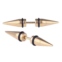 Load image into Gallery viewer, Edelstahl goldfarben zwei Cone Spitzen Fake Expander Dehnungsstab Straight Dehnstab - chic-net.de
