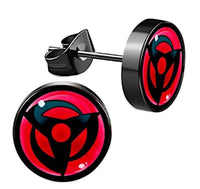 Load image into Gallery viewer, Edelstahl Ohrstecker schwarz rot 8mm Sharingan Auge - chic-net.de
