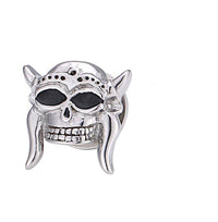 Load image into Gallery viewer, Edelstahl Plug silber Farben Totenkopf Wikinger Helm Skull Schraubplug dünn - chic-net.de
