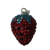 Load image into Gallery viewer, Erdbeer Glitzerkugel Damen Anhänger rote Kristalle ca. 16mm Ø Fassung 925er Sterlingsilber - chic-net.de
