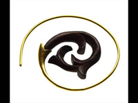 Load image into Gallery viewer, Fake Holz Piercing Narra Wood Brass Spirale gold - chic-net.de
