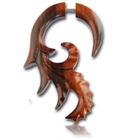Cargar imagen en el visor de la galería, Fake Holz Piercing Tropen Blume Narra Wood Plug nickelfrei Edelstahl Ohrstecker Organic Tribal - chic-net.de
