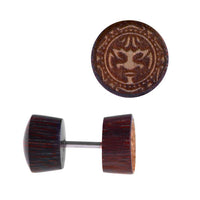 Load image into Gallery viewer, Fake Holz Plug Piercing Edelstahl Inlay Türkis Perlmutt verschiedene Motive - chic-net.de
