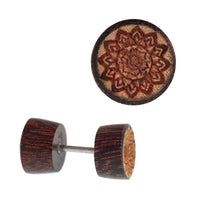Load image into Gallery viewer, Fake Holz Plug Piercing Edelstahl Inlay Türkis Perlmutt verschiedene Motive - chic-net.de
