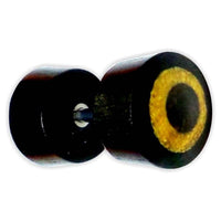 Load image into Gallery viewer, Fake Holzplug Holz Plug Lobe Piercing Inlay Edelstahl Paua Muschel Türkis Stein - chic-net.de
