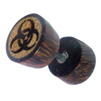 Load image into Gallery viewer, Fake Holzplug Holz Plug Lobe Piercing Inlay Edelstahl Paua Muschel Türkis Stein - chic-net.de
