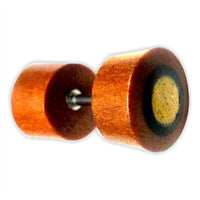 Load image into Gallery viewer, Fake Holzplug Holz Plug Lobe Piercing Inlay Edelstahl Paua Muschel Türkis Stein - chic-net.de
