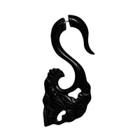 Load image into Gallery viewer, Fake Horn Piercing Hook Spirale Kralle handgeschnitzt schwarz Dehner Ohrring - chic-net.de
