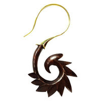 Load image into Gallery viewer, Fake Lobe Piercing Brass Holz Hook Ohrring - chic-net.de
