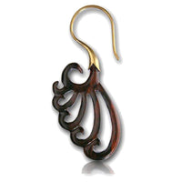 Load image into Gallery viewer, Fake Lobe Piercing Brass Holz Hook Ohrring - chic-net.de
