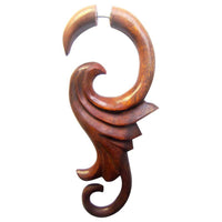 Load image into Gallery viewer, Fake Lobe Piercing Edelstahl Holz Dehnschnecke - chic-net.de
