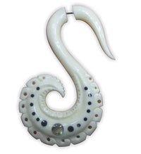 Load image into Gallery viewer, Fake Ohr Piercing Bone Knochen Edelstahl weiß Plug Pfeil Schwan Phönix Abalone - chic-net.de
