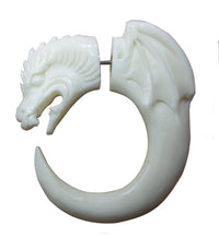 Load image into Gallery viewer, Fake Ohr Piercing Bone Knochen Edelstahl weiß Spirale Blume Drache griechisch - chic-net.de
