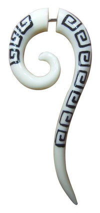 Load image into Gallery viewer, Fake Ohr Piercing Bone Knochen Edelstahl weiß Spirale Blume Drache griechisch - chic-net.de
